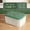 Caixa de Armazenamento de Dumplings para Uso Doméstico, Caixa de Conservação Selada de Grande Capacidade com Temporizador, Caixa de Dumplings, Caixa de Armazenamento Multicamadas para Dumplings Congelados