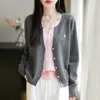 Cardigan de Punto Fino de Lana con Cuello en V para Mujer, Manga Larga, Diseño con Bloques de Color, Top Falso de Dos Piezas, Nuevo Otoño Temprano 2026