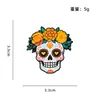 Broche Gato Crânio de Açúcar Dia dos Mortos Mexicano Cravo Esmalte Pintado à Mão Retro Pequeno Distintivo de Roupa de Nicho