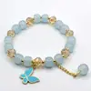 Pulsera Joyería Estilo Nacional, Pulsera Flor de Lirio del Valle Estilo Chino, Cuentas de Buda Tapa de Leche, Pulsera Flor Explosión, Cuentas Redondas de 10 mm, Pulsera de Perlas de Imitación