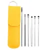 Púas para orejas de acero inoxidable juego de 6 piezas púas en espiral para orejas limpiador de cera de oído herramienta para quitar cera de oído traje venta al por mayor