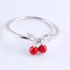 Anillo de cereza con circonitas pequeñas y exquisitas de Corea del Sur para novias, gancho, anillo de fresa, pulsera, venta caliente en vivo de TikTok