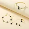 Venta Caliente Transfronteriza Traje de Joyería Flor de la Suerte Pulsera Acrílica Pulsera Collar de Trébol Anillo Pendientes para Mujeres Venta al por Mayor