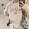 Chica gordita Verano Algodón Puro talla grande Camiseta de Manga Corta para Mujer Diseño Explosivo en los Hombros Sentido del Diseño Nicho Americano Holgado Top de Media Manga