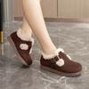 [Personalizado] Br091 Zapatos de Invierno Cálidos para Mujer Otoño Invierno 2024 Color Puro Zapatos de Algodón Forrados de Vellón Suela Gruesa Simple y Casual