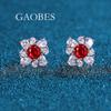 Nuevos pendientes femeninos de plata esterlina S925 con simulación de paloma roja, verde, nano azul, con incrustaciones de temperamento en forma de gota, estilo europeo y americano.