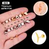 Pendientes Henson G23 de aleación de titanio con circonita para perforación de cartílago coclear, con tornillo para dientes internos, para labio, uña y hueso de la oreja.