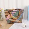 Bolso tejido de plástico para mujer, nuevo, de color, ideal para vacaciones, viajes, fotos, playa, impermeable.