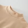 Top de Algodón Lycra Otoño e Invierno Cuello Semi-alto para Mujer Suéter de Algodón Grueso Afelpado Cuello Medio Manga Larga Otoño Ropa Interior Térmica