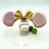 Nuevos accesorios para el cabello europeos y americanos diadema con lazo de lentejuelas de Mickey Mouse Minnie orejas redondas lindas tocado para fiesta infantil