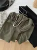 Pantalones cortos retro de pana estilo japonés para mujer, versión coreana de otoño, talla petite, pantalones de pierna ancha con patchwork, pantalones tipo globo adelgazantes y que favorecen la figura