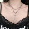 Collar con colgante de estrella de viento frío apilado, collar de cuentas redondas de estrella de cinco puntas simple transfronterizo europeo y americano, collar con personalidad dulce y fresca
