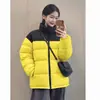 Roupas de Algodão Pretas para Casal Outono Inverno Novo Estilo Igual para Homens e Mulheres Jaqueta de Algodão Longa sem Capuz Peça de Roupa Externa Versátil da Moda
