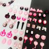 Colgante de aleación con cuentas de Barbie, color rosa negro y dulce, hecho a mano, para hacer collar y pulsera.