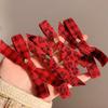 Pinza para el cabello de estrella roja de felpa de Año Nuevo, lazo, clip para flequillo, pasador lateral para cabello suelto, pasador, accesorio para el cabello de Navidad