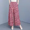 Pantalones de Pierna Ancha de Algodón Nuevos de Verano 2026 para Mamás, Pantalones Casuales, Tallas Grandes, Pantalones Cropped de Moda para Mujeres de Mediana Edad y Mayores, Efecto Adelgazante