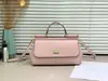 Bolso de Hombro DG de Cuero Genuino Bolso Baguette Grande Bolso de Mano Siciliano Bolso Cruzado de Piel de Vaca Bolso con Tapa Primavera y Verano Bolso con Estampado de Palma de Vaca