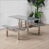 Mesa y Sillas para Comedor Exterior con Sombrilla, Mesa para Comedor Exterior, Entrada de Tienda de Conveniencia Supermercado, Combinación de Mesa y Silla de Una Pieza, Mesa y Sillas para Comedor de Agua de Azúcar