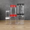 Frasco de Plástico Sellado con Tapa Cuadrado Gran Capacidad Empaque Frasco Transparente para Alimento para Mascotas Venta al por Mayor Botella de Plástico con Asa Tapa