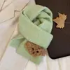 Bufanda de Invierno a Cuadros Verde Retro para Mujer Cachemira de Imitación Versátil Literaria Blanqueamiento Protección del Cuello Chal a Prueba de Frío Bufanda de Estudiante