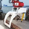 Sierra Hidráulica Multifuncional con Pinza, Máquina Todo en Uno para Tala y Derribo, Sierra con Pinza Excavadora con Máquina Forestal Giratoria de 360 Grados