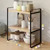 Estante de almacenamiento para cocina, organizador multicapa para especias y platos para encimeras, estante de almacenamiento multifuncional de varios niveles