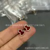 Brincos de Abóbora Qilin, Banhados a Ouro 18k, Prata Pura, com Madrepérola Branca e Ágata Vermelho-Violeta, Brincos Pendentes Qilin