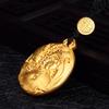 Ley Antigua Herencia Rico y Hermoso Hebilla de Seguridad Chapado en Oro Birmano Oro Loto Dorado Colgante de Loto Pez Anual Collar Mujeres