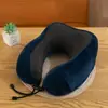 Almohada de Espuma Viscoelástica de Color Sólido en Forma de U, Almohada Redonda de Viaje para el Cuello, Almohada de Espuma Viscoelástica en Forma de U al por Mayor con Impresión de Logo