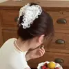 Presilha de Cabelo Pura Delicada Renda Bolinhas Onduladas Feminina 2025 Nova Pinça Tubarão de Alto Padrão Elegante para Parte de Trás da Cabeça Acessórios de Cabelo