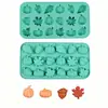 Forma de bolo com 18 formatos de folha, abóbora e bolota, forma de silicone para chocolate, forma de decoração para bolo e fondant DIY