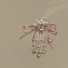 Presilha de Cabelo com Laço de Pérola e Franja para Mulheres, Presilha para Meio Preso na Parte de Trás da Cabeça, Acessório de Cabelo Estilo Ballet de Luxo Leve e de Alta Qualidade