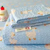 Nuevo estilo de algodón acolchado Clase A gasa arrugada doble capa juego de sábanas de tres piezas para dormitorio de casa y dormitorio de estudiante sábana individual