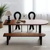 Mesa de comedor tipo isla estilo antiguo francés y sillas para apartamento pequeño en casa mesa de comedor semicircular de pared mesa larga de recepción para negociaciones otra