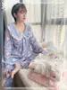 Pijama de Franela para Mujer, Estilo Otoño e Invierno, Forro Polar, Engrosado, Ropa de Casa Cálida, Adecuado para Usar Afuera, Conjunto de Manga Larga y Pantalón Largo Talla Grande para Mujer