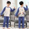 Novos pijamas de algodão penteado para meninos primavera e outono fofos desenhos animados pijamas para meninos e meninas conjunto de roupa para casa atacado
