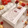 Mantel rojo nuevo con temática de boda, diseño festivo, impermeable y resistente al aceite, no requiere lavado, apto para mesas de sala y comedor