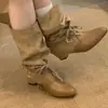 Botas Western de Moda Casual Retro Meilade para Mujer 2026 Otoño/Invierno Nuevos Zapatos de Tacón Fruncido con Retazos de Nicho