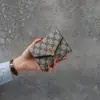 Ins Nueva Cartera Simple Europea y Americana para Mujer Cartera Corta de Tres Pliegues Pequeña para Mujer Billetera con Portatarjetas y Billetera para Monedas Tendencia