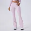 Calça Yoga Flare Europeia e Americana Transfronteiriça Novo Estilo Cintura Baixa Micro Flare Calça Longa Flare com Cós Largo Modelador