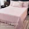 Juego de colcha de terciopelo de leche bordado engrosado, de cuatro piezas, para otoño e invierno, sábanas cálidas, funda de edredón y sábana bajera, creando una experiencia de ropa de cama lujosa y cómoda en el hogar.
