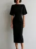 2026 Vestido Elegante de Longitud Media con Cintura Ajustada Adelgazante para Mujer