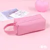 Bolsa para lápices de doble capa de gran capacidad personalizada, bolsa para lápices portátil de tela Oxford, cremallera doble simple, bolsa de papelería para estudiantes, venta al por mayor