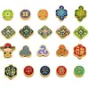 Contas Espaçadoras de Esmalte Antigo Conservador de Cor com Gotejamento de Óleo para Paz e Alegria, Acessórios de Contas para Pulseira e Colar DIY Feito à Mão de Cristal