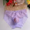 Ropa interior transparente de encaje femenino para hombre Pseudo-Niña Ropa interior triangular de encaje sexy para hombre Transpirable No sofocante