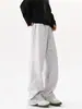 Pantalones de Diseño High Street Americano con Pierna Curva Otoño e Invierno Pantalones Deportivos Gruesos para Hombre Tendencia Patchwork Pierna Ancha Casual Transfronterizo