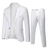 Traje de Novio Nuevo para Hombre de Importación Conjunto de Dos Piezas Color Sólido Corte Delgado Traje Formal de Banquete Chaqueta y Pantalones para Hombre
