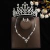 Conjunto de três peças para noiva: coroa, colar e brincos. Acessórios de cabelo para casamento. Acessórios de casamento. Coroa estilo coreano.