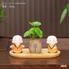 Miniatura de monje estilo Zen, Huaiyuan, un adorno de escritorio para salas de estar, salas de té y entradas de estilo chino o vitrinas de vino
