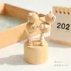 Madeira Desenho Animado Criativo DIY Embrião Branco Animal Enfeites de Mesa Atrações Barraca Jardim de Infância Brinquedo Infantil Tambor